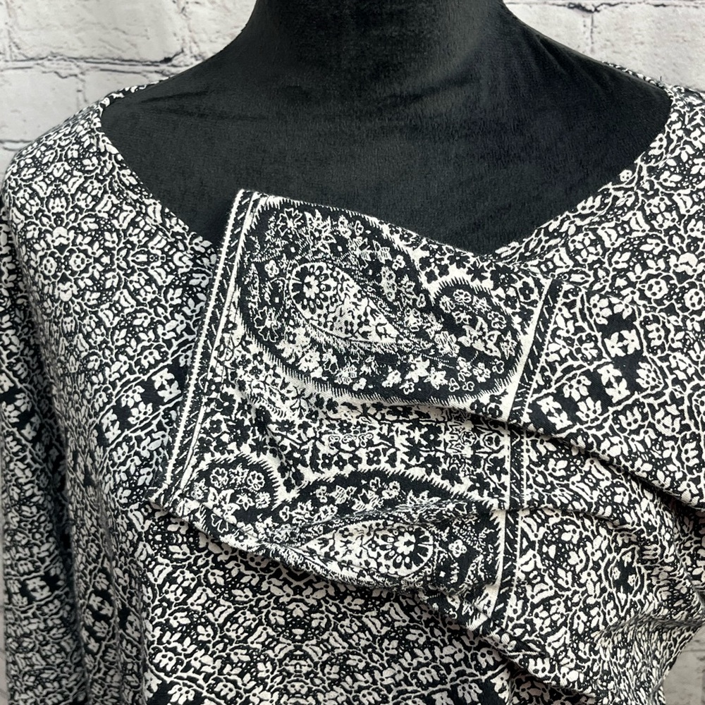 Lucky Brand Women's Plus Black/White Paisley Blouse Top Size 3X - Picture 5 of 13